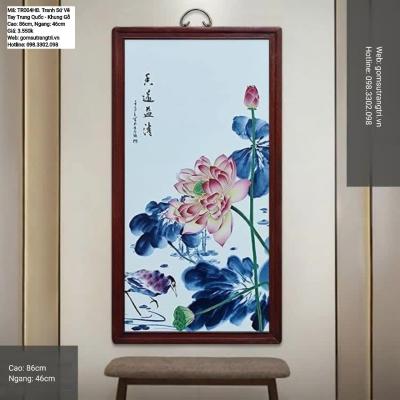 TRANH SỨ VẼ TAY TRUNG QUỐC - KHUNG GỖ